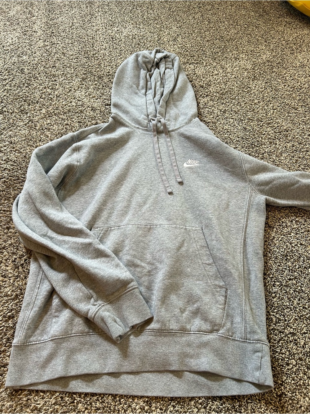 Nike Light Gray Pullover Hoodie with Small Chest Logo